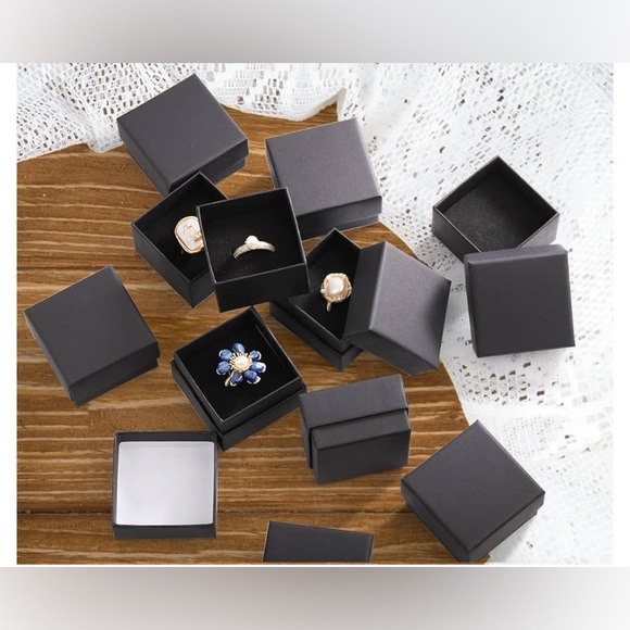 Boxes for ring (2)matte black, 1.96” x 1.96” x 1.19” deep Foam insert for ring - Picture 5 of 5